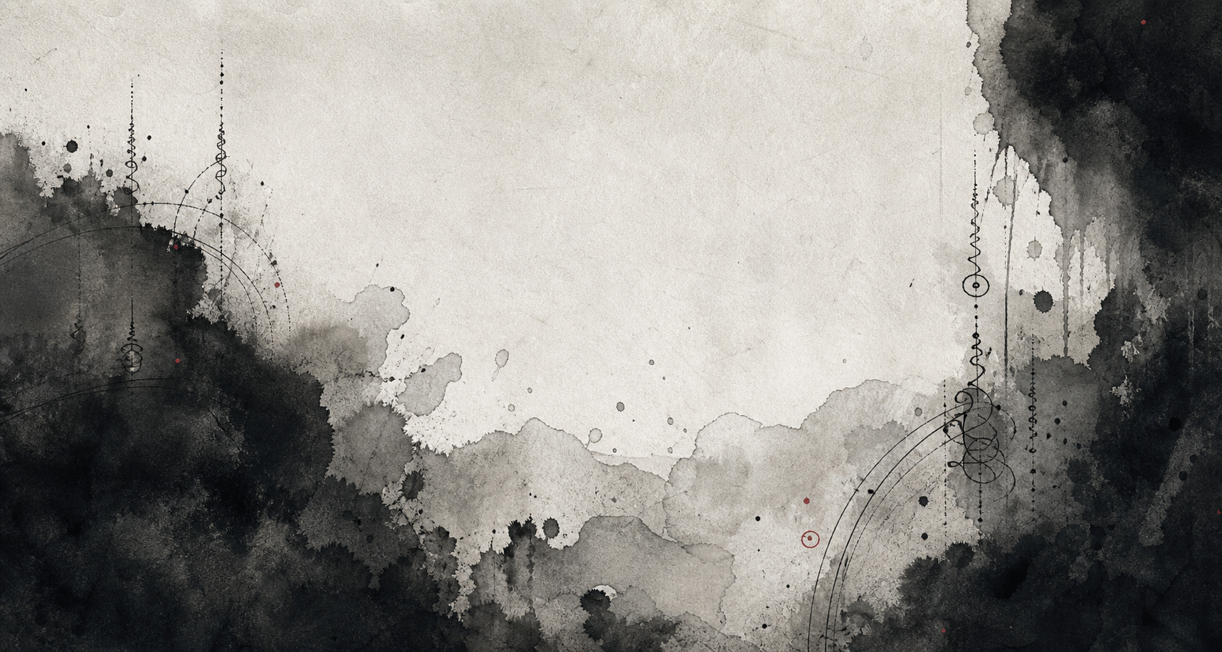 Abstract black ink wash texture with hand-drawn line fragments
